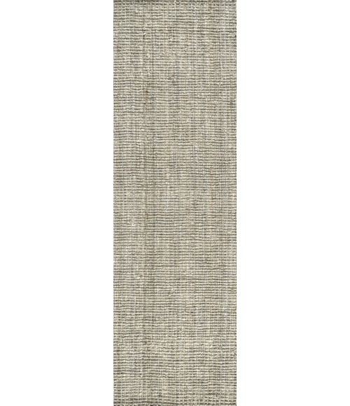 NATURAL FIBER Area Rug Pata Hand Woven Chunky Jute Gray 2 ft. x 8 ft. Runner Rug