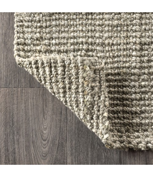 NATURAL FIBER Area Rug Pata Hand Woven Chunky Jute Gray 4 ft. x 6 ft. Area Rug