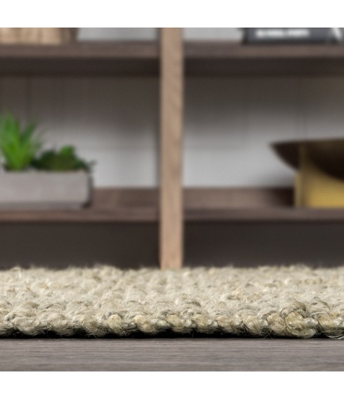 NATURAL FIBER Area Rug Pata Hand Woven Chunky Jute Gray 2 ft. x 8 ft. Runner Rug