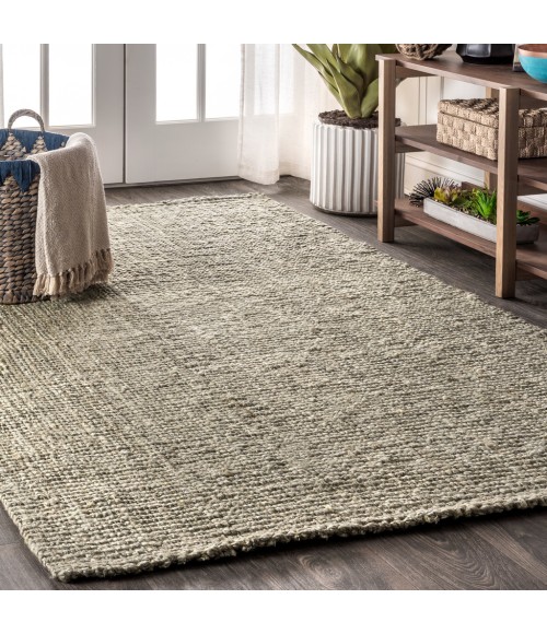 NATURAL FIBER Area Rug Pata Hand Woven Chunky Jute Gray 4 ft. x 6 ft. Area Rug