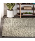 NATURAL FIBER Area Rug Pata Hand Woven Chunky Jute Gray 4 ft. x 6 ft. Area Rug
