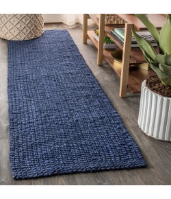 Jonathany Natural Fiber NRF102D Navy Area Rug 2 ft. 2 in. X 8 ft. Runner