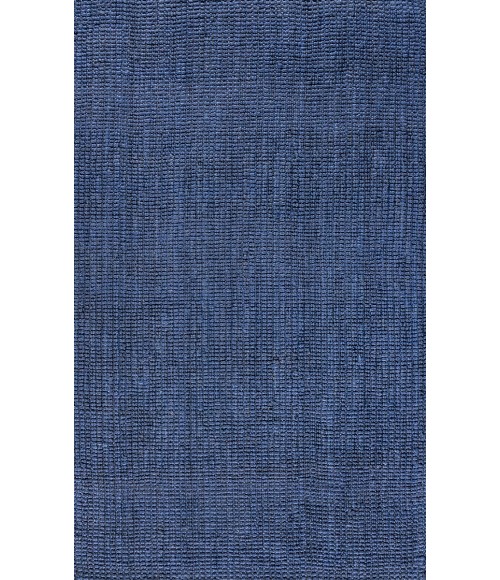 NATURAL FIBER Area Rug Pata Hand Woven Chunky Jute Navy 3 ft. x 5 ft. Area Rug