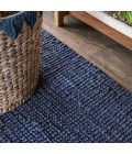 NATURAL FIBER Area Rug Pata Hand Woven Chunky Jute Navy 3 ft. x 5 ft. Area Rug