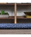 NATURAL FIBER Area Rug Pata Hand Woven Chunky Jute Navy 2 ft. x 8 ft. Runner Rug