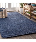NATURAL FIBER Area Rug Pata Hand Woven Chunky Jute Navy 3 ft. x 5 ft. Area Rug