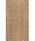 NATURAL FIBER Area Rug Pata Hand Woven Chunky Jute with Fringe Natural 3 ft. x 5 ft. Area Rug