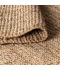 NATURAL FIBER Area Rug Pata Hand Woven Chunky Jute with Fringe Natural 3 ft. x 5 ft. Area Rug