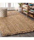 NATURAL FIBER Area Rug Pata Hand Woven Chunky Jute with Fringe Natural 3 ft. x 5 ft. Area Rug