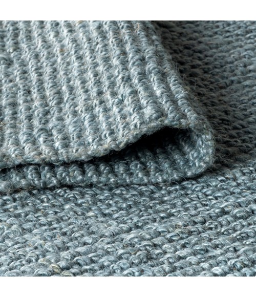 Pata Hand Woven Chunky Jute with Fringe Light Blue/Gray 5 ft. x 8 ft. Area Rug