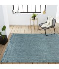 Pata Hand Woven Chunky Jute with Fringe Light Blue/Gray 5 ft. x 8 ft. Area Rug