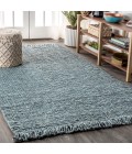 Pata Hand Woven Chunky Jute with Fringe Light Blue/Gray 5 ft. x 8 ft. Area Rug