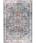 RESTORED VINTAGE Area Rug Maras Vintage Medallion Gray/Red/Turquoise 8 ft. x 10 ft. Area Rug
