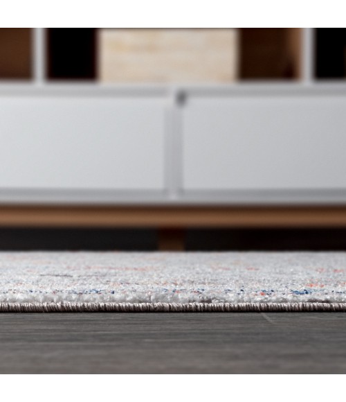 RESTORED VINTAGE Area Rug Maras Vintage Medallion Gray/Red/Turquoise 8 ft. x 10 ft. Area Rug