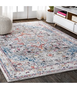 Jonathany Restored Vintage RES102A Gray/Red/Turquoise Area Rug 7 ft. 9 in. X 10 ft. Rectangle Jonathany Restored Vintage RES102A Gray/Red/Turquoise Area Rug 7 ft. 9 in. X 10 ft. Rectangle