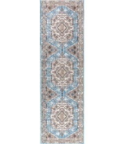Jonathany Restored Vintage RES106A Turquoise/Grey Area Rug 2 ft. 3 in. X 8 ft. Runner