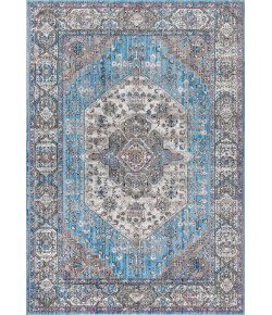Jonathany Restored Vintage RES106A Turquoise/Grey Area Rug 7 ft. 9 in. X 10 ft. Rectangle