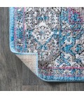 RESTORED VINTAGE Area Rug Kesan Vintage Medallion Turquoise/Grey 8 ft. x 10 ft. Area Rug