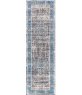 RESTORED VINTAGE Area Rug Anatolia Vintage Medallion Peacock Blue/Gray 2 ft. x 8 ft. Runner Rug