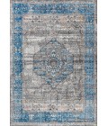 RESTORED VINTAGE Area Rug Anatolia Vintage Medallion Peacock Blue/Gray 8 ft. x 10 ft. Area Rug