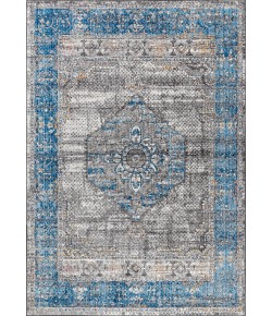 Jonathany Restored Vintage RES109A Peacock Blue/Gray Area Rug 7 ft. 9 in. X 10 ft. Rectangle