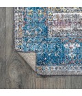 RESTORED VINTAGE Area Rug Anatolia Vintage Medallion Peacock Blue/Gray 8 ft. x 10 ft. Area Rug