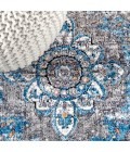 RESTORED VINTAGE Area Rug Anatolia Vintage Medallion Peacock Blue/Gray 8 ft. x 10 ft. Area Rug