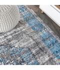 RESTORED VINTAGE Area Rug Anatolia Vintage Medallion Peacock Blue/Gray 8 ft. x 10 ft. Area Rug