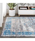 RESTORED VINTAGE Area Rug Anatolia Vintage Medallion Peacock Blue/Gray 8 ft. x 10 ft. Area Rug