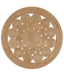 Jonathany Ansa Collection RNF100A Natural Area Rug 5 ft. X 5 ft. Round