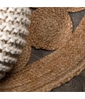ANSA COLLECTION Area Rug Cassia Round Natural Jute Boho Circle Natural 3' Round Area Rug