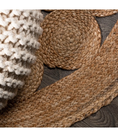 ANSA COLLECTION Area Rug Cassia Round Natural Jute Boho Circle Natural 3' Round Area Rug