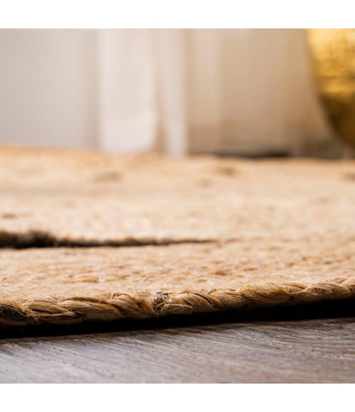 ANSA COLLECTION Area Rug Cassia Round Natural Jute Boho Circle Natural 3' Round Area Rug