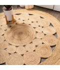 ANSA COLLECTION Area Rug Cassia Round Natural Jute Boho Circle Natural 3' Round Area Rug