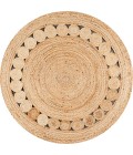 ANSA COLLECTION Area Rug Dahlia Round Natural Jute Boho Circle Natural 3' Round Area Rug