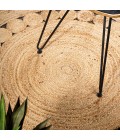 ANSA COLLECTION Area Rug Dahlia Round Natural Jute Boho Circle Natural 3' Round Area Rug