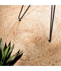ANSA COLLECTION Area Rug Dahlia Round Natural Jute Boho Circle Natural 3' Round Area Rug