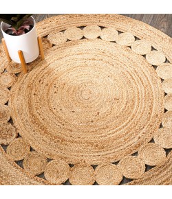 Jonathany Ansa Collection RNF101A Natural Area Rug 7 ft. X 7 ft. Round