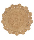 ANSA COLLECTION Area Rug Eden Round Natural Jute hippie Circle Natural 7' Round Area Rug