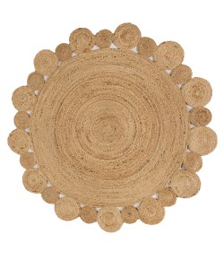 Jonathany Ansa Collection RNF102A Natural Area Rug 5 ft. X 5 ft. Round