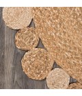 ANSA COLLECTION Area Rug Eden Round Natural Jute hippie Circle Natural 7' Round Area Rug