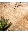 ANSA COLLECTION Area Rug Eden Round Natural Jute hippie Circle Natural 7' Round Area Rug
