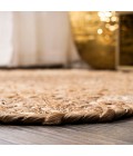 ANSA COLLECTION Area Rug Eden Round Natural Jute hippie Circle Natural 7' Round Area Rug