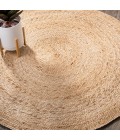 ANSA COLLECTION Area Rug Soleil Round Natural Jute Braided Circle Natural 3' Round Area Rug