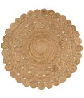 ANSA COLLECTION Area Rug Bodhi Round Natural Jute hippie Circle Natural 3' Round Area Rug