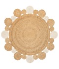 Ayana Two-Tone Jute Hippy Circle Natural/Cream 5' Round Area Rug