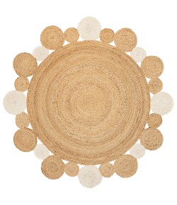 Jonathany Ansa Collection RNF107A Natural/Cream Area Rug 5 ft. 1 in. X 5 ft. 1 in. Round
