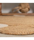 Ayana Two-Tone Jute Hippy Circle Natural/Cream 5' Round Area Rug