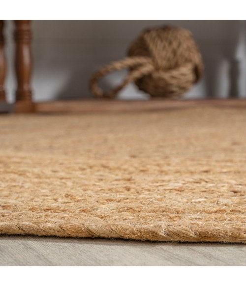 ANSA COLLECTION Area Rug Harmony Boho Jute Circle Natural 5' Round Area Rug