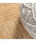 ANSA COLLECTION Area Rug Harmony Boho Jute Circle Natural 5' Round Area Rug